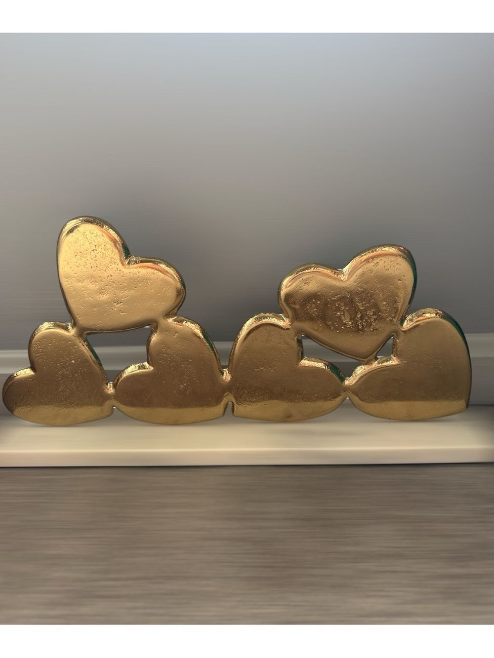 XOXO Gold Heart Cluster Sculpture on Marble Base!